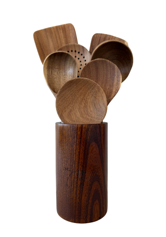 8-Piece Wooden Cooking Utensil Set