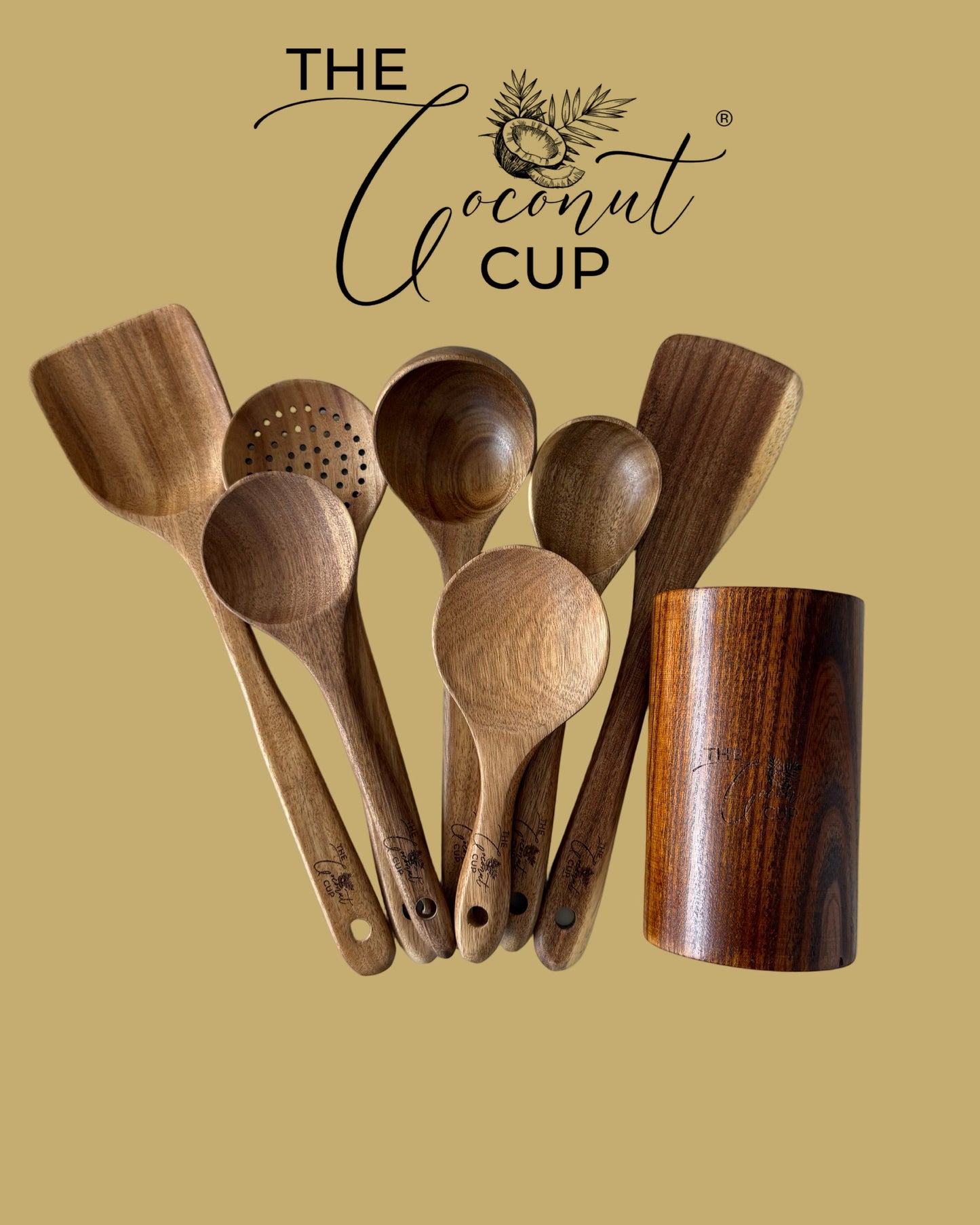 8-Piece Wooden Cooking Utensil Set