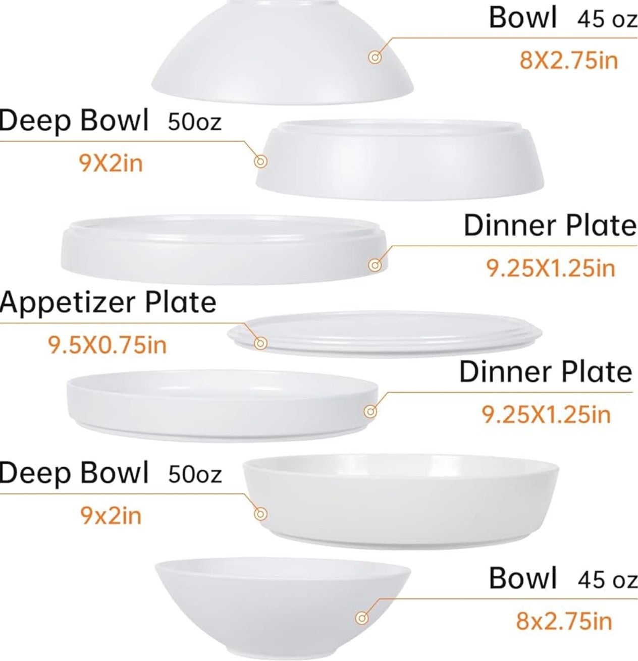 7 Piece Dinnerware Set