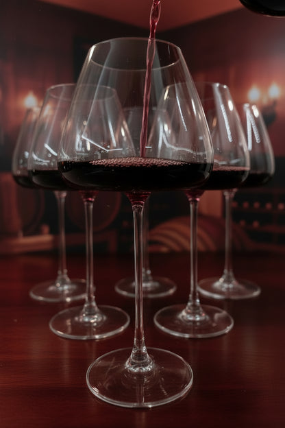 Red Wine Glasses, Set of 6