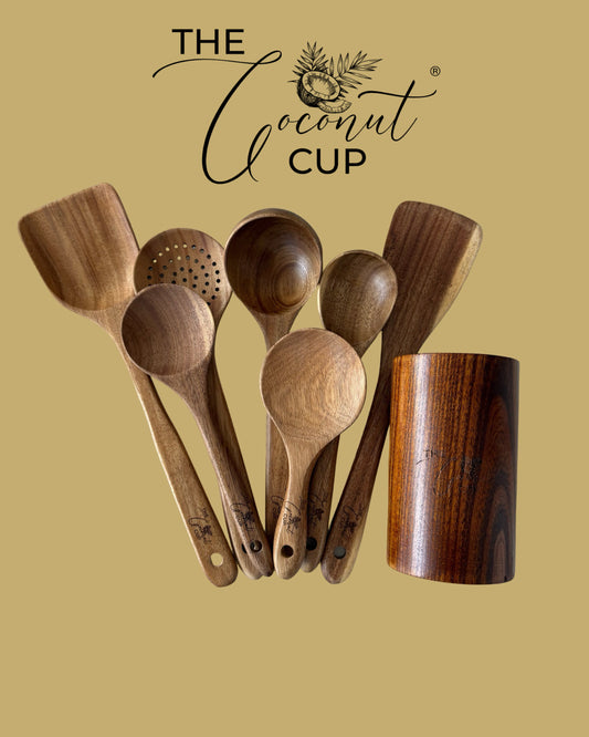 8-Piece Wooden Cooking Utensil Set