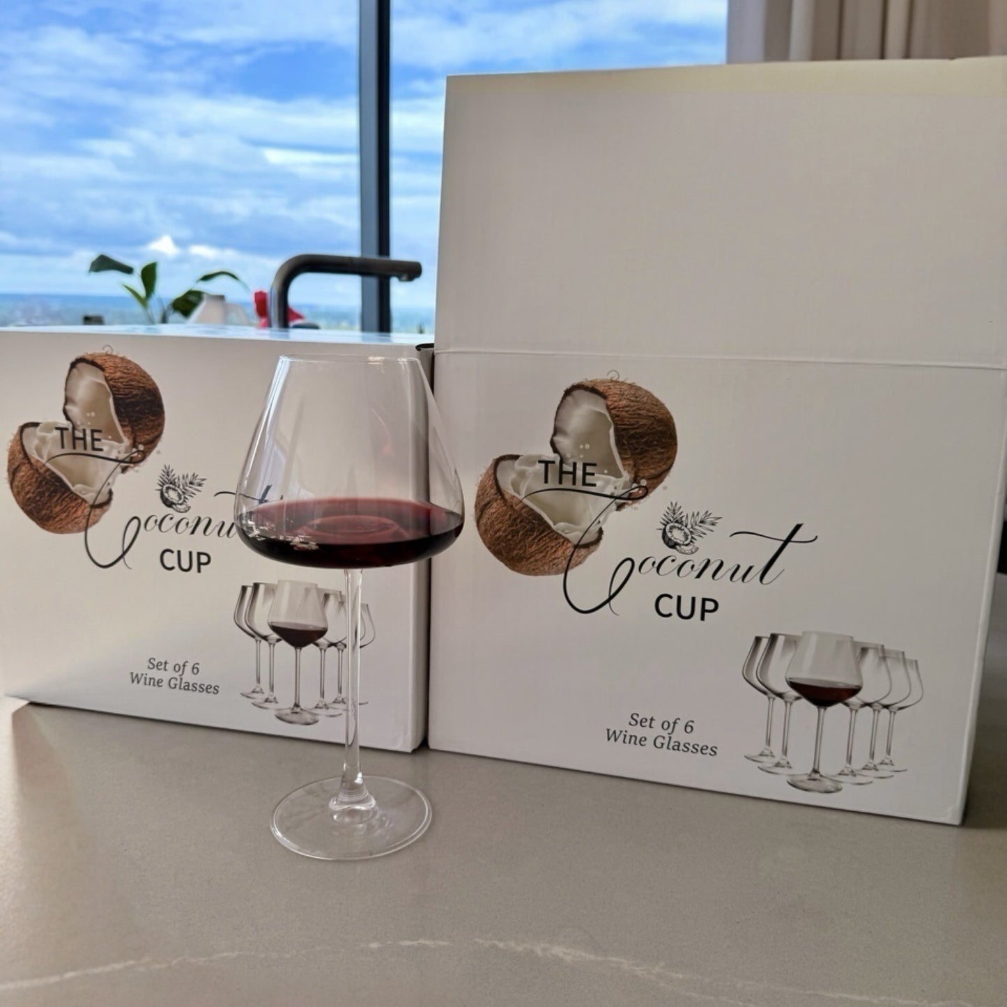 Red Wine Glasses, Set of 6