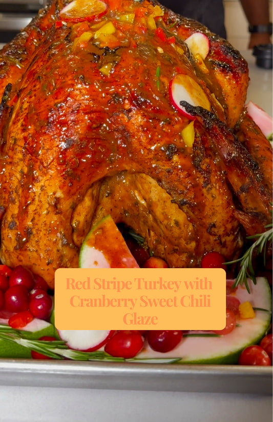 Red Stripe Turkey with Cranberry Sweet Chili Glaze (Digital download only)